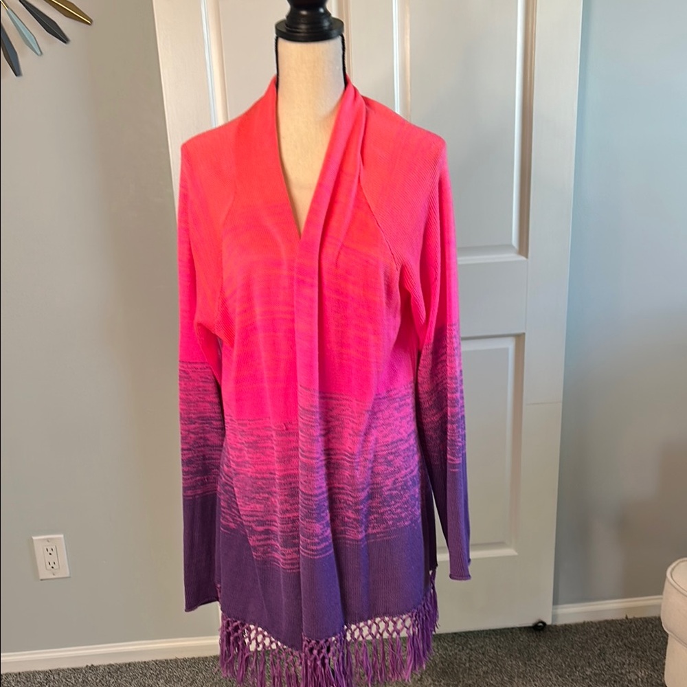 Lilly Pulitzer Vibrant Pink and Purple Women's cardigan sweater